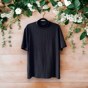 Incerun Black Mock Neck Top